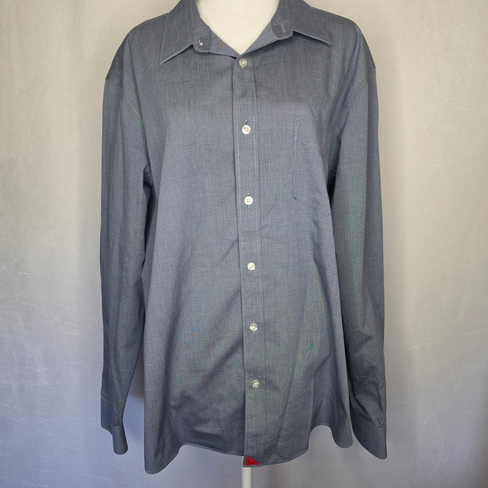 UNTUCKit Pio-Cesare Wrinkle Free Navy Blue Long Sleeve Button Down Shirt Size XL